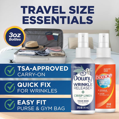 Downy Wrinkle Release Spray Bundle w/Bonus 3oz Bounce Spray Sample - 3 Pack