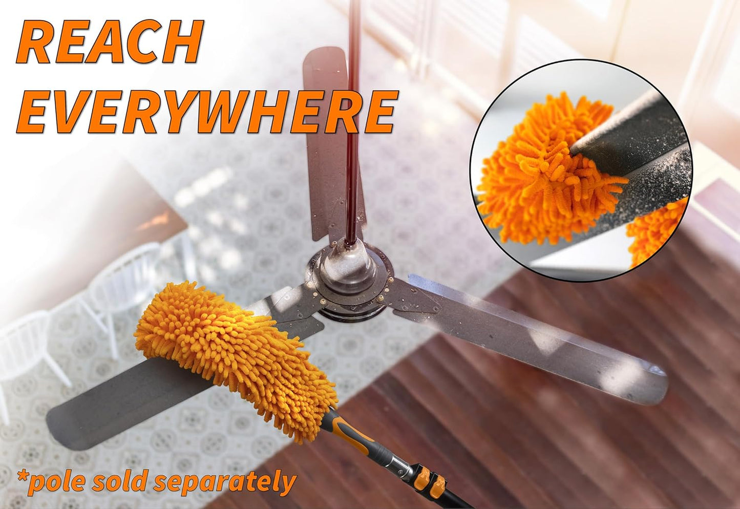 1.5-3 ft Long Paint Roller Extension Pole // Multi-Purpose Telescopic Extension Pole with Universal Twist-on Metal Tip // Lightweight & Sturdy Extendable Pole for Painting Dusting and Window Cleaning