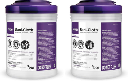 Professional Disposables Surface Disinfectant Super Sani-Cloth Wipes, 160Count
