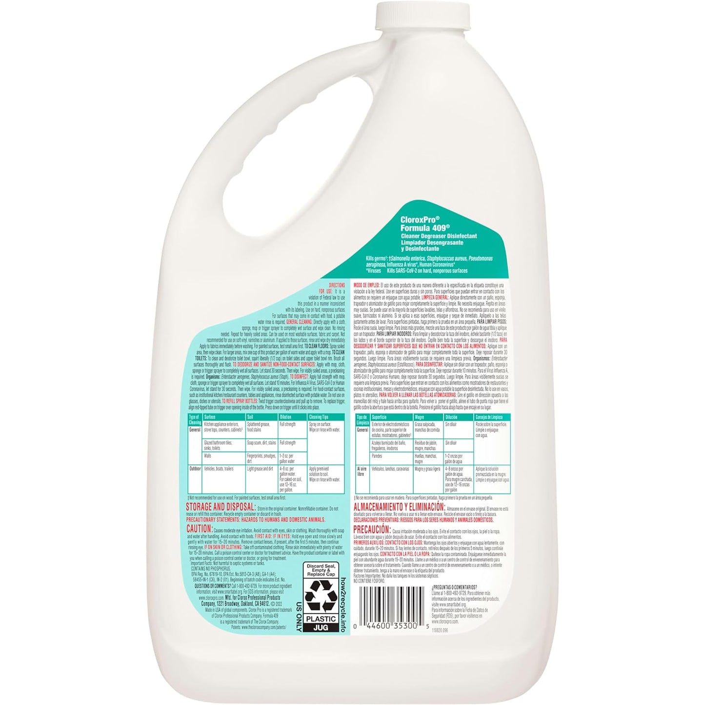 CloroxPro Formula 409 Cleaner Degreaser Disinfectant Refill, 128 Fluid Ounces (Package May Vary)