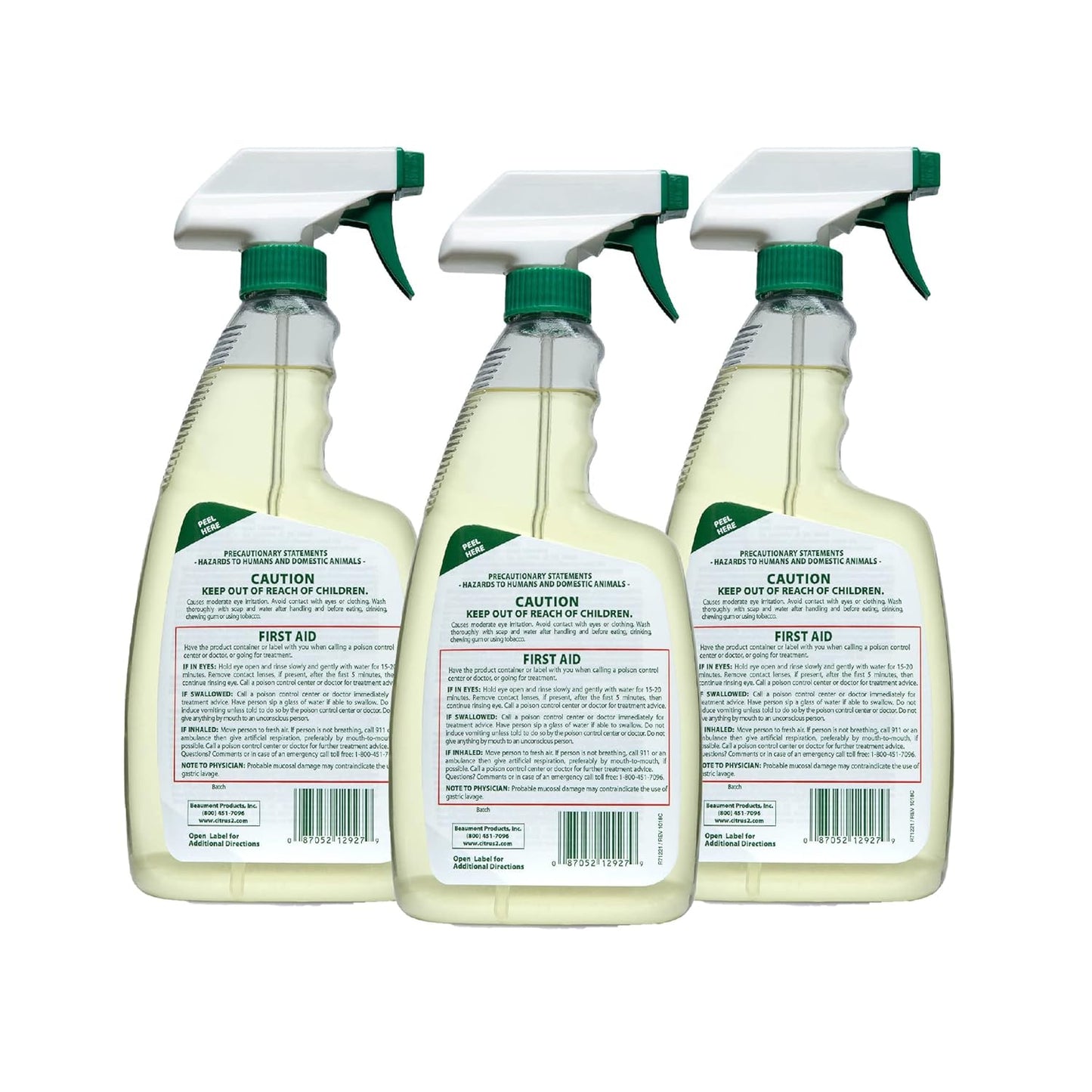 Citrus II Hospital Germicidal Deodorizing Cleaner - Fresh Citrus Scent - Disinfecting Spray Cleaner - 22 Fl Oz - Pack of 3
