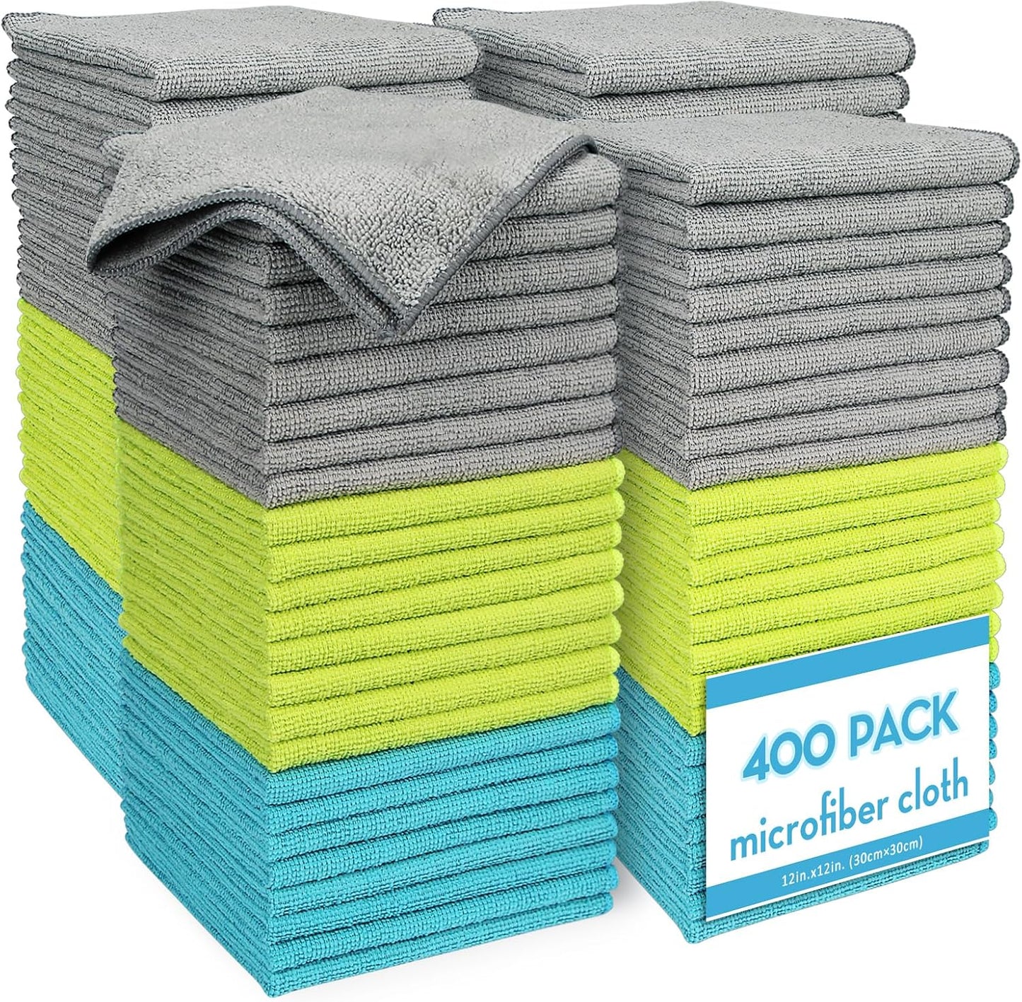 AIDEA Microfiber Cleaning Cloth-50PK, Soft Microfiber Towels for Cars, Absorbent Cleaning Rags, Lint-Free Streak-Free Wash Cloths for House, Kitchen, Window(12in.x12in)