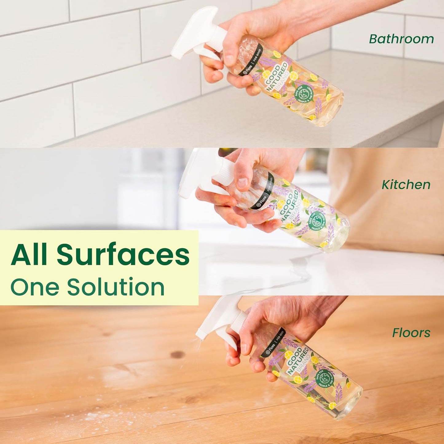 Good Natured Brand All-Purpose Cleaner Concentrate | 8oz makes 128oz | Orange Essential Oil | 16X Concentrated Natural Multi-Surface Cleaner