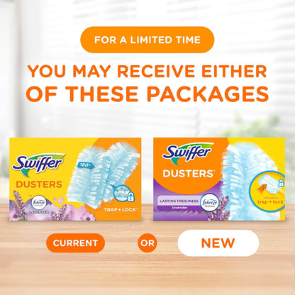 Swiffer Dusters Refill for Cleaning, Made by SWIFFER, Feather & Microfiber Duster Disposable Alternative, for Dusting Furniture, Blinds, Ceiling Fans, Walls, Helps Remove Allergens, Unscented, 18ct