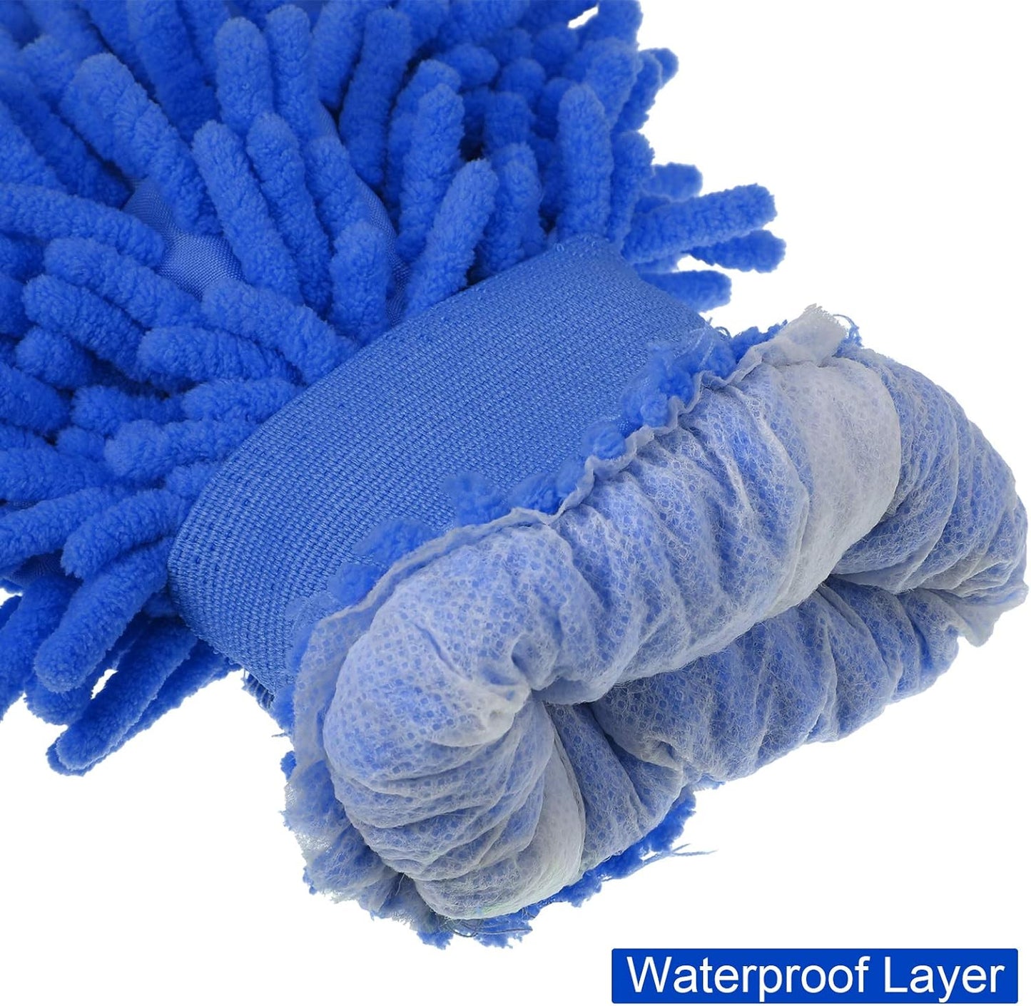 BBTO 5 Pack Car Wash Mitts Scratch Free Premium Chenille Microfiber Mitts 6" x 9" Double Sided Lint-Free Car Wash Gloves for Trucks, SUVs, Motorcycles, and More