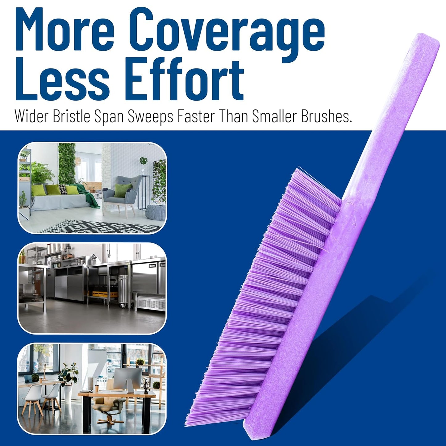 SPARTA Handheld Soft Counter Brush 8 Inch Bristle Span, Multi-Use Dust Brush with 5 Inch Handle for Tables, Countertops, and Delicate Surfaces, Polyester, Orange