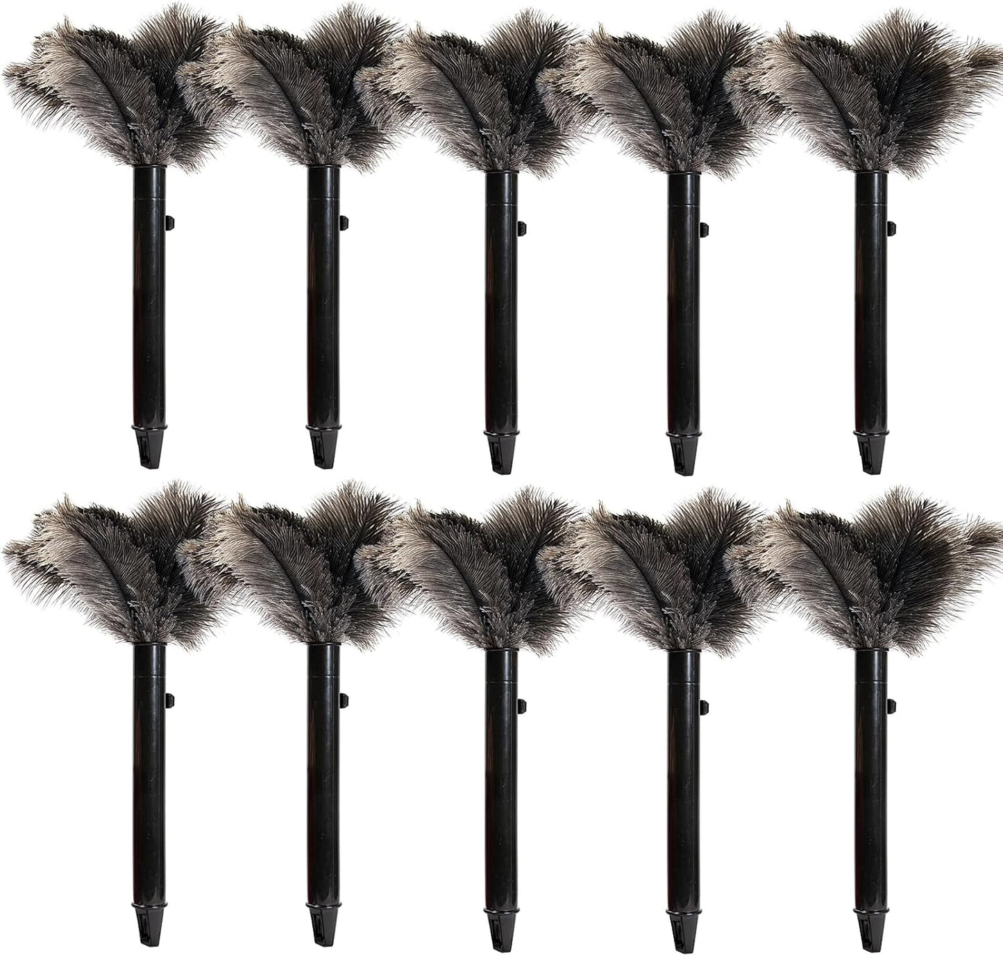 Retractable Ostrich Feather Duster for Cleaning, Fluffy and Natural Feather Duster with Retractable Handle， Reusable Eco-Friendly Handheld Cleaning Supplies (15 inch)