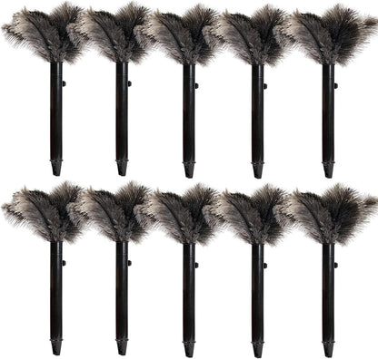 Retractable Ostrich Feather Duster for Cleaning, Fluffy and Natural Feather Duster with Retractable Handle， Reusable Eco-Friendly Handheld Cleaning Supplies (15 inch)