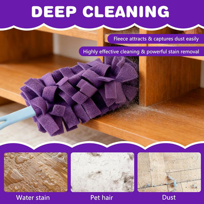 Duster Refill Reusable Fleece Duster Refills, Heavy Duty Feather Dusters Refills Washable Cleaning Pads for Home, Blinds, Car, Pet, Furniture, Fans (5 Pack-Mixed Color)