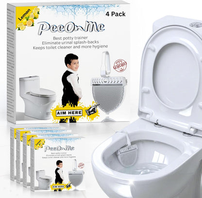 Toilet Clip-On Splash Guard & Deodorizer – Reduces Urine Splash-Back, In-Bowl Odor Control, Long-Lasting Fresh Scent, Turns Water Blue, Fits Most Toilets (4 Pack, Flowers)