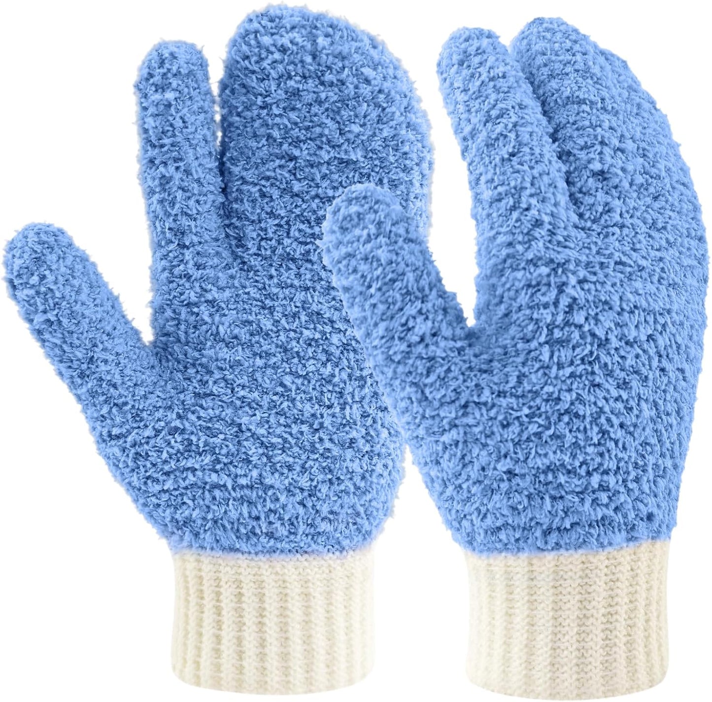 MIG4U Microfiber Dusting Gloves House Cleaning Glove for Blinds, Windows, Shutters, Furniture, and Car, Reusable Lint-Free Pink 1 Pair S/M