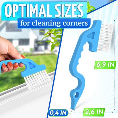 6 Pcs Cleaning Brush Window Mold Cleaner - Window Track & Sill Cleaning Tool, Deep Clean Scrubber for Sliding Doors & Windows Grooves, Household & Car Detailing Brush Kit
