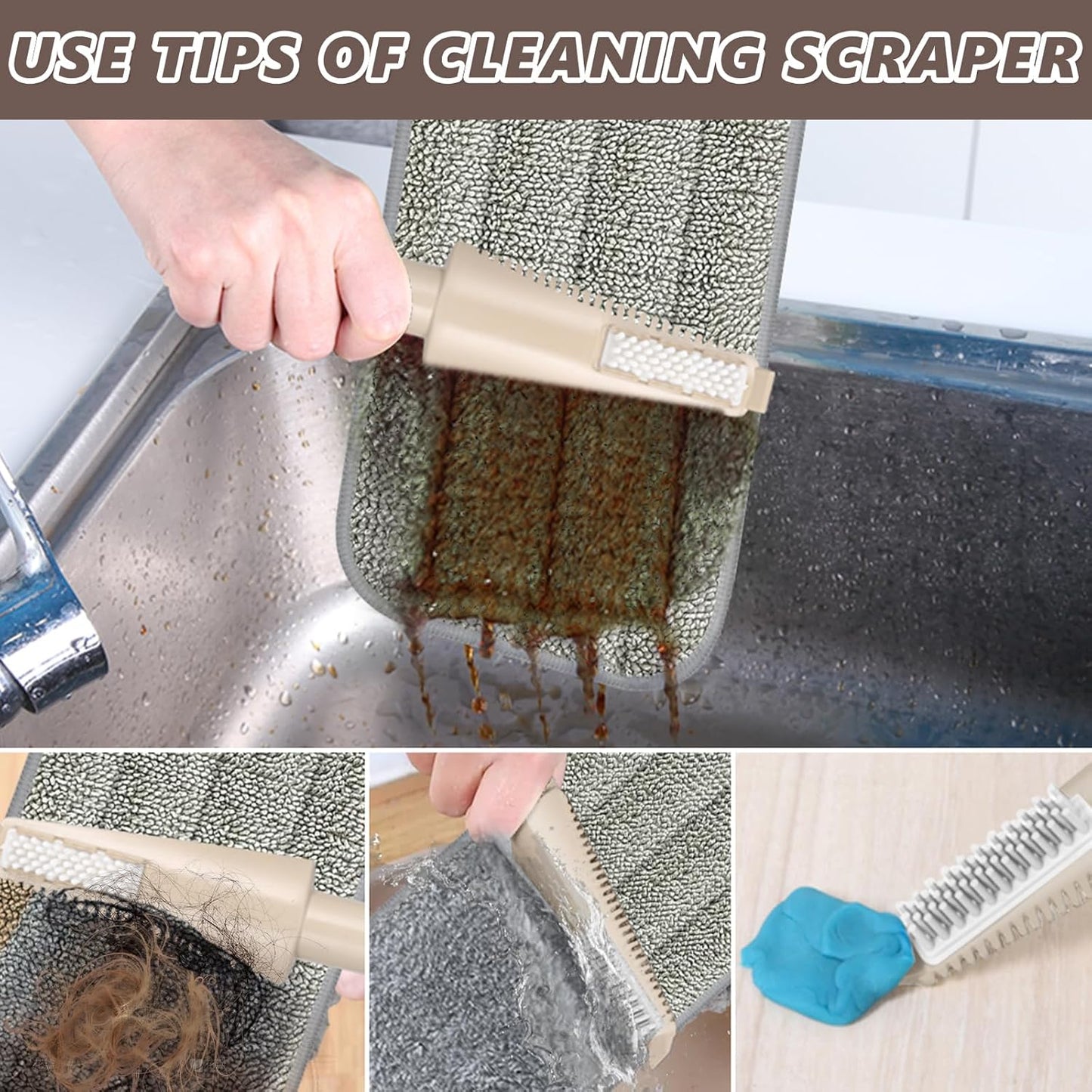 HOMTOYOU Spray Mops for Floor Cleaning: Wet Mop for Hardwood Tile Wood Laminate Vinyl - 3 Washable Microfiber Pads for Swiffer Powermop - Absorbs Pet Hair Dust