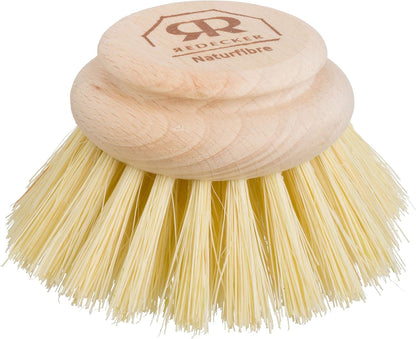 REDECKER Replacement Head for Dish Brush, 1-5/8-inch, Set of 2, 100% Natural Tampico Fiber and Untreated Beechwood, Made in Germany - Natural Dish Brush Replacement Heads