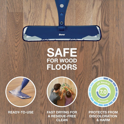 Bona Multi-Surface Floor Cleaner Spray - 32 fl oz - Lemon Mint Scent - Refillable - Residue-Free Floor Cleaning Solution for Stone, Tile, Laminate, and Vinyl Floors