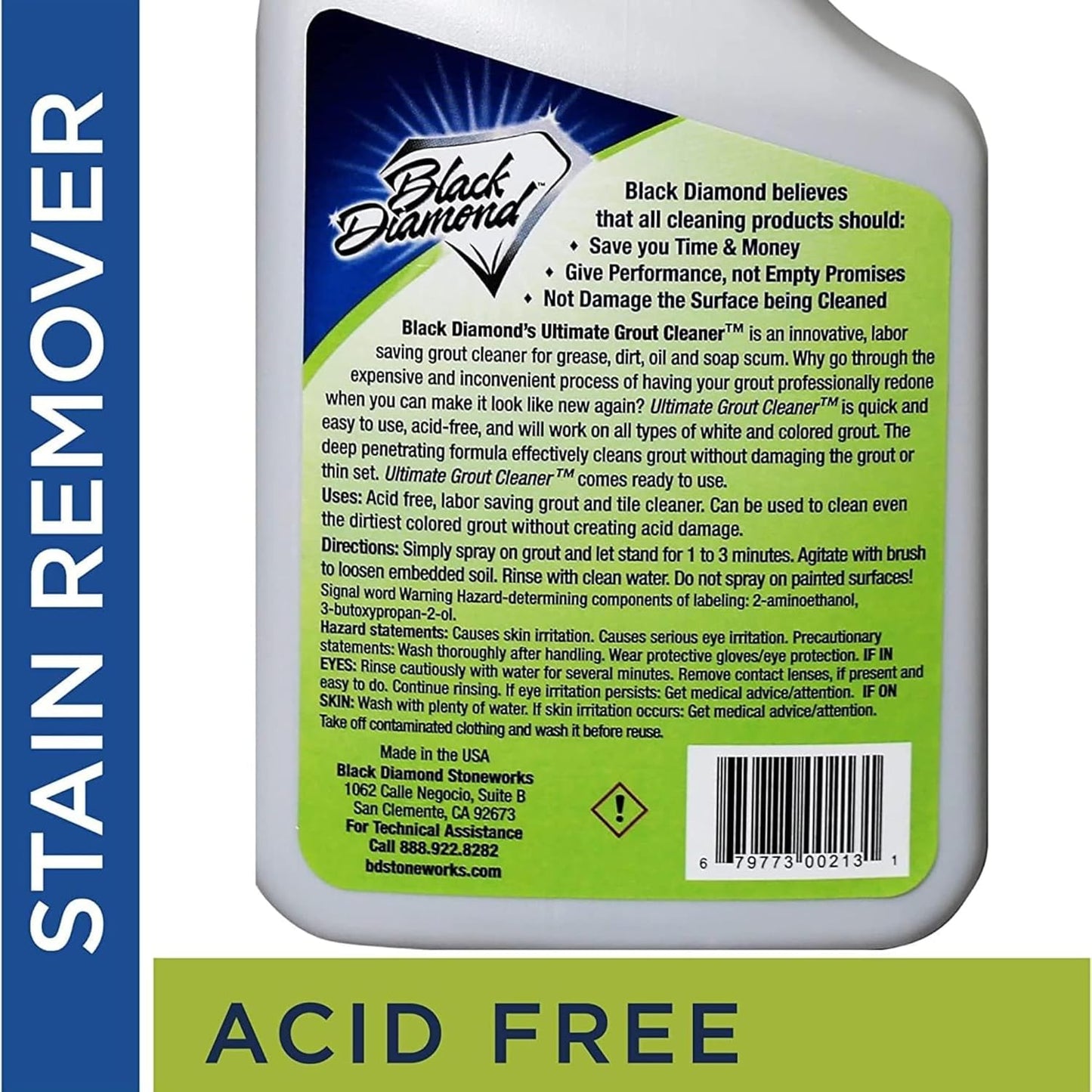 Black Diamond Stoneworks Marble & Tile Floor Cleaner Concentrate, pH Neutral, Streak-Free & No-Rinse Formula for Granite, Travertine, Limestone, Slate, Ceramic & Porcelain Floors (1 Quart)