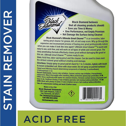 Black Diamond Stoneworks Marble & Tile Floor Cleaner Concentrate, pH Neutral, Streak-Free & No-Rinse Formula for Granite, Travertine, Limestone, Slate, Ceramic & Porcelain Floors (1 Quart)