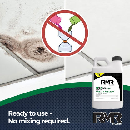 RMR-86 Pro Contractor Grade Mold Stain & Mildew Stain Remover Cleaning Solution, Professional Quality Formula, 1 Gallon