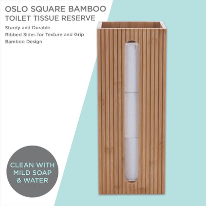 Bath Bliss Rounded Natural Bamboo Collection, Toilet Bowl Brush, Matching Accessories to Decorate Your Bathroom, Tall (10029-NATURAL)