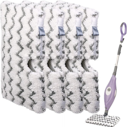 F Flammi 8-Pack Replacement Pads Compatible with Shark Steam Pocket Mop S3501 S3601 S3901 S3550 S3801 SE450, Double-Sided Microfiber Refills for Hardwood Tile Floor, Professional Scrubbing Strips