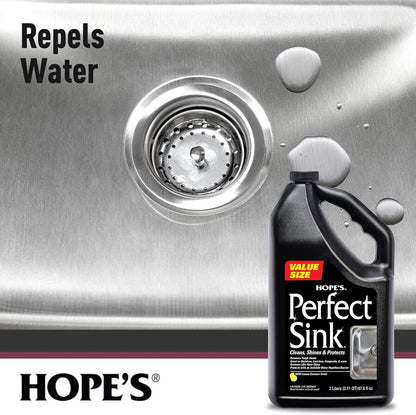 HOPE'S Perfect Sink Cleaner and Polish, Restorative, Removes Stains, Cast Iron, Corian, Composite, Acrylic, 8.5 Fl Oz