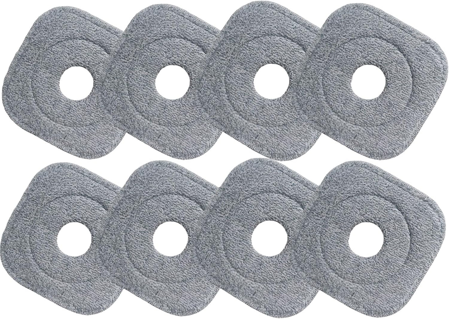 6 Pack Microfiber Mop Head Replacement, Compatible with True & Tidy SPIN-800 TrueClean Mop M16 Spin Mop, Square Microfiber Mop Pads, Grey, Microfiber, Felt