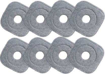 6 Pack Microfiber Mop Head Replacement, Compatible with True & Tidy SPIN-800 TrueClean Mop M16 Spin Mop, Square Microfiber Mop Pads, Grey, Microfiber, Felt
