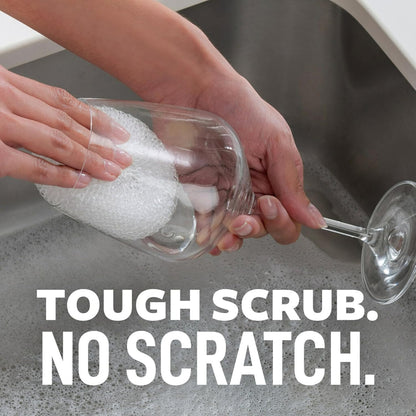 Scotch-Brite Greener Clean Recycled Scrubbing Circles, 3 Dish Scrubbers for Cleaning Kitchen & Scrubbing Fruits or Veggies, Safe on Nonstick Pots and Pans, Glassware