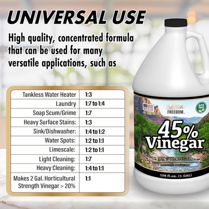 Nature's Freedom 45% Vinegar (2 Gallon)