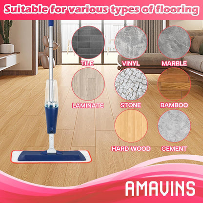 3 Pack Microfiber Reusable Mop Pads, Wet/Dry Floor Cleaning Refill Mop Pads, Spray Mop Hard Wood Floor Mop Pads Refills, Machine Washable Power Mop Pads Replacement