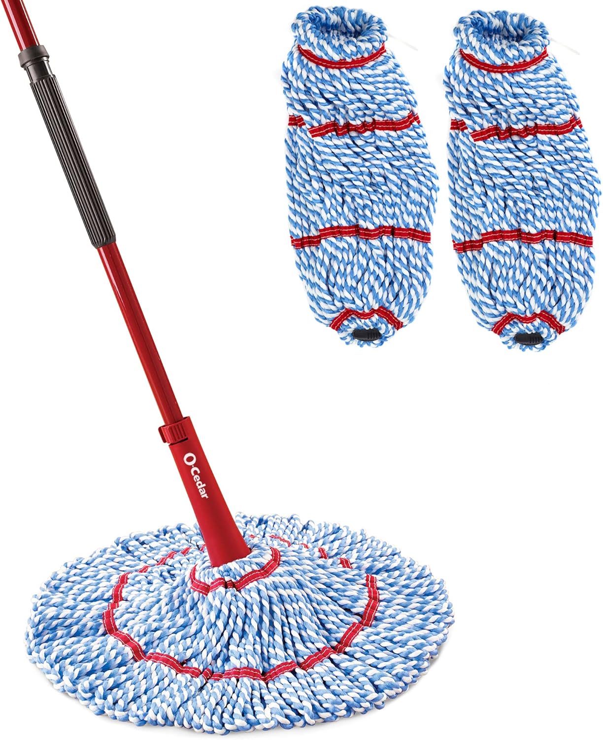O-Cedar MicroTwist MAX Microfiber Twist Mop with 1 Extra Refill | Features Hands-Free Wringing | Extra Large 18-Inch Mop Head | Safe on All Floor Types