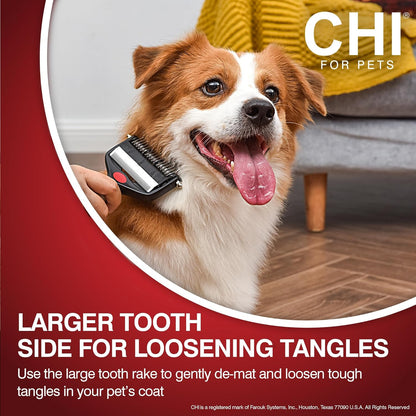 CHI for Dogs Rubber Fur Accumulator Brush, Dog Grooming Tool for Removing Loose Hair and Lint from Coats Furniture Clothing and Car Seats, Flexible Rubber Bristles, Easy Clean Grooming Brush