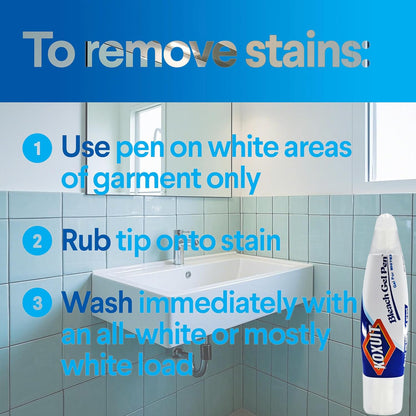 Portable Dual-Tip Bleach Pen for White Clothes & Grout - Travel-Ready 2-in-1 Gel Applicator with Brush Head, Non-Drip Cleaner for Bathroom Lines & On-The-Go Use (Unscented 1 Pack)