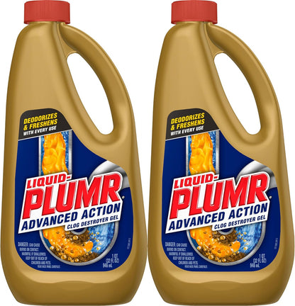 Clorox Liquid-Plumr Pro-Strength Clog Destroyer, Liquid Drain Cleaner, 32 Fluid Ounces (Package May Vary)
