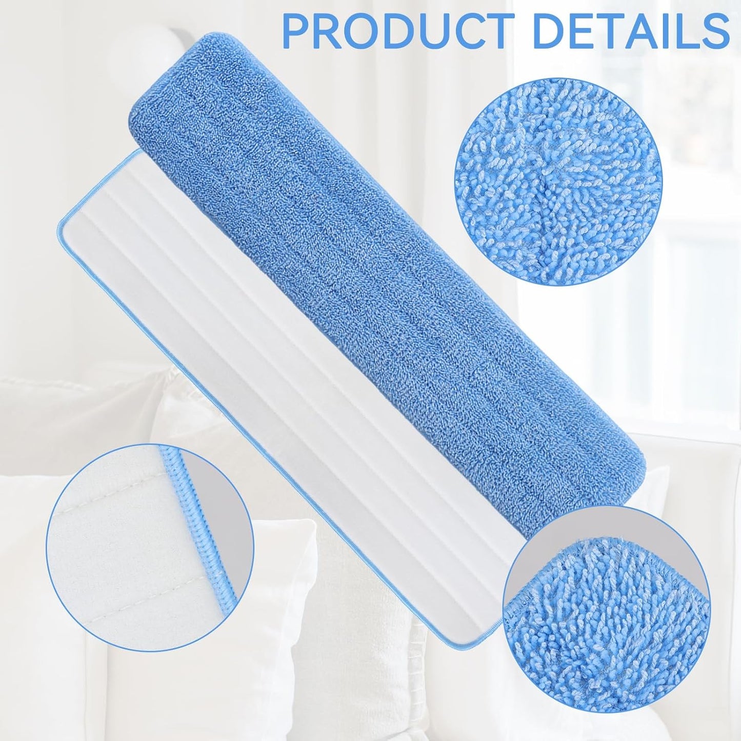 36" Microfiber Pad for Rubbermaid Commercial 36 Inch Mop Head - 6 Pack Replacement Wet & Dry Commercial Reusable Cleaning Mop Refills Fit for Any Microfiber Flat Mop System 36"