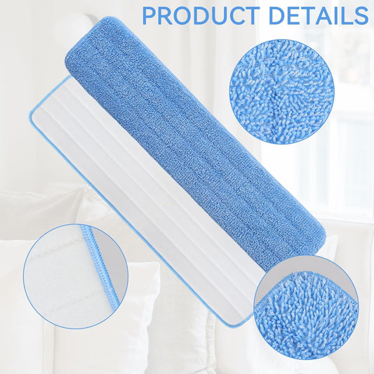 36" Microfiber Pad for Rubbermaid Commercial 36 Inch Mop Head - 6 Pack Replacement Wet & Dry Commercial Reusable Cleaning Mop Refills Fit for Any Microfiber Flat Mop System 36"