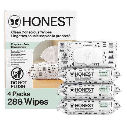 The Honest Company Hypoallergenic Multi-Use Baby Wipes for Sensitive Baby Skin, Rose Blossom, 60 Count