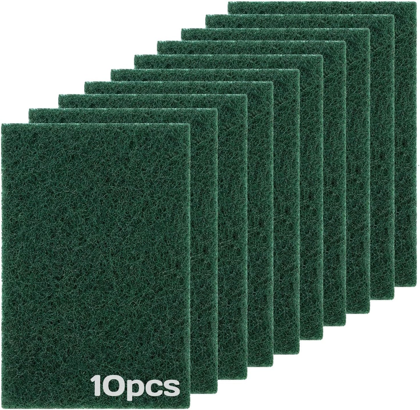 Heavy Duty Scouring Pad 10Pcs Scouring Pads Green Scrubbing Pads for Heavy Duty Cleaning Scrubbing Pads for Kitchen Bathroom Household Cleaning Dish Scrubber Scrubbing Sponges