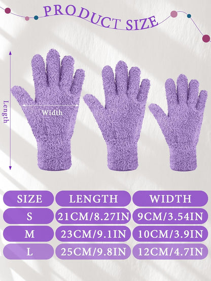 Patelai 3 Pairs Microfiber Plant Dusting Gloves Leaf Cleaning Gloves for Indoor Plants, Blinds, Furniture, House (Green Yellow,Blue,Pink,Medium)