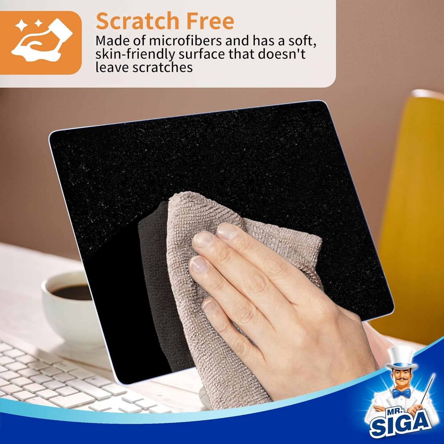 MR.SIGA Microfiber Cleaning Cloth,Pack of 12,Size:12.6" x 12.6"