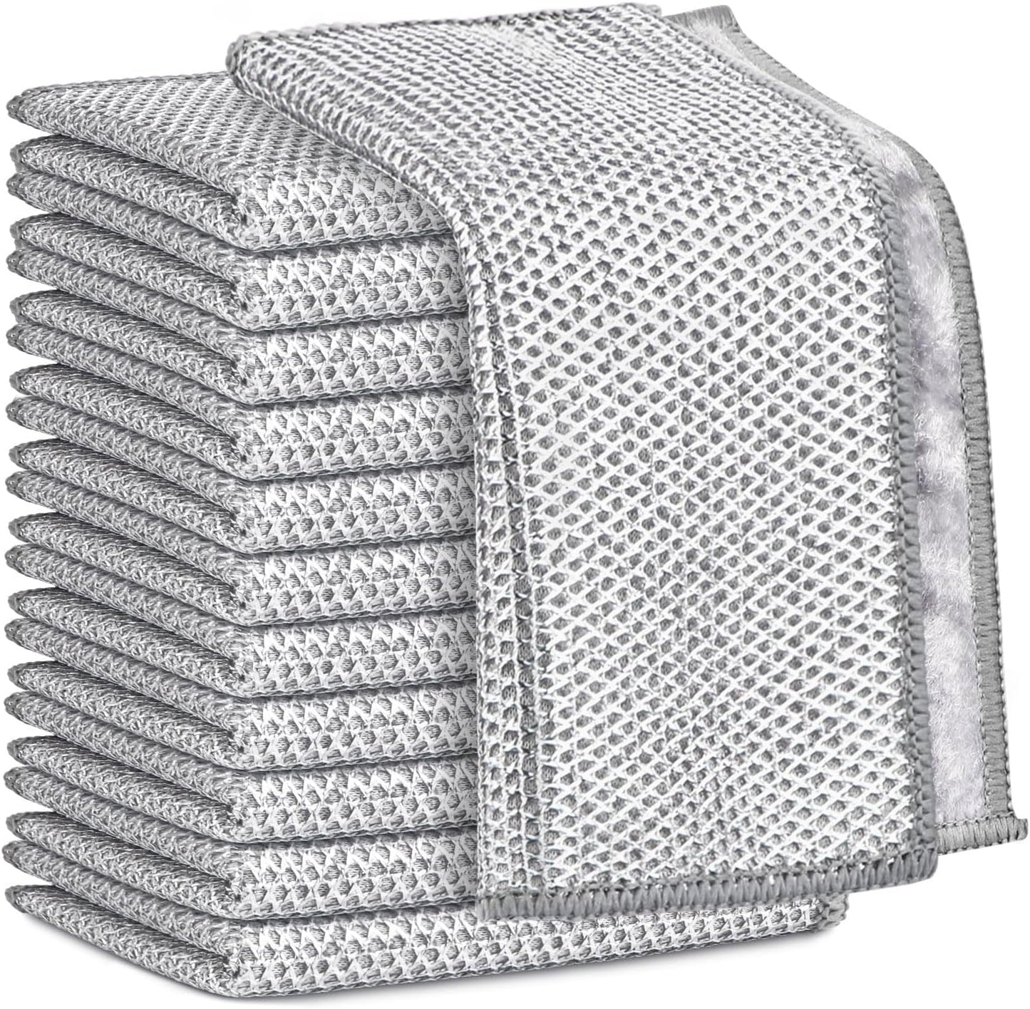 AIDEA Non Scratch Wire Dishcloth 24PK, Wire Dishwashing Rag for Wet and Dry, Dish Cloths for Washing Dishes, Cleaning Pads Steel Scrubber for Cookware, Sinks, Dishes, Stove Tops, 7"×8"