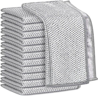AIDEA Non Scratch Wire Dishcloth 24PK, Wire Dishwashing Rag for Wet and Dry, Dish Cloths for Washing Dishes, Cleaning Pads Steel Scrubber for Cookware, Sinks, Dishes, Stove Tops, 7"×8"