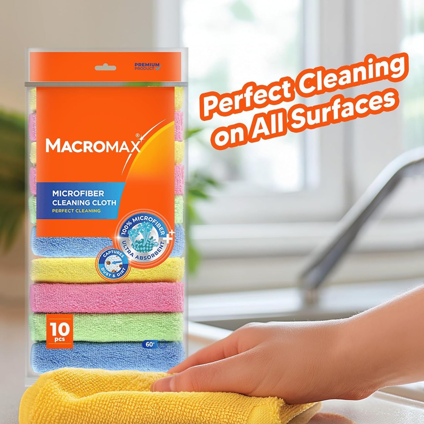 Cleaning Supplies Bundle Flat Mop Bucket Set Home Cleaning Kit Microfiber Cloth Sponge Household Set
