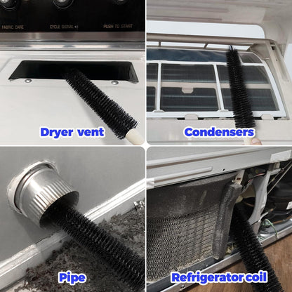 Holikme Dryer Vent Cleaner Kit 2 Pack - Household Cleaning Supplies,Long Flexible Refrigerator Coil Brush Radiator Brush,Dryer Lint Brush Home Essentials for Lint Trap Dust Vacuum Brush
