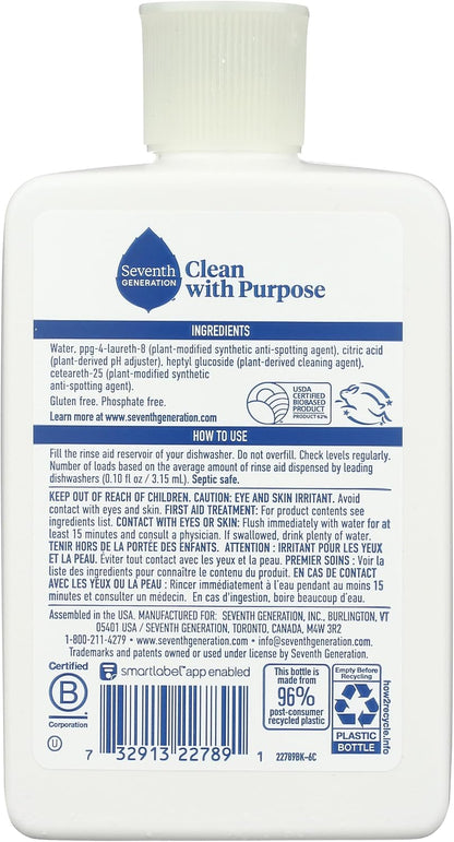 Seventh Generation Dishwasher Rinse Aid - 8 oz - 2 pk
