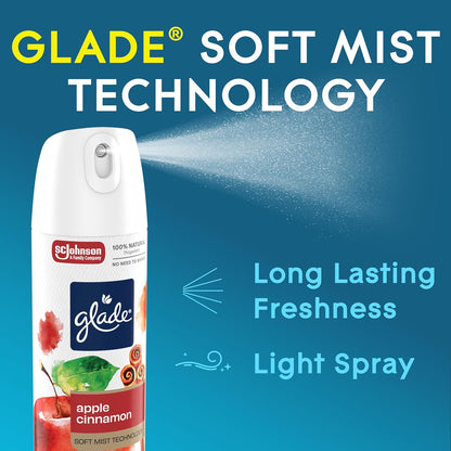Glade Air Freshener Room Spray, Clean Linen Scent, Odor Fighting to Deliver Long Lasting Freshness, 7.3 Oz, 6 Count