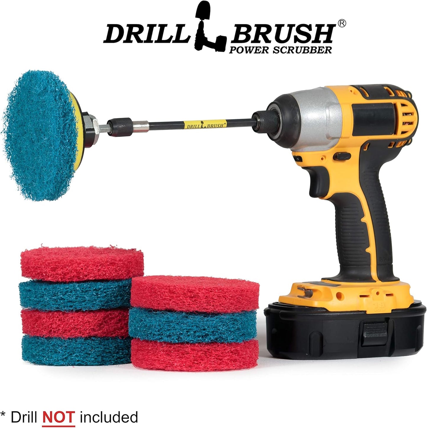 Drill Scrubber - Drill Brush Power Scrubber Pads - Bathroom - Drill Pad Attachments - Cleaning Pads - Shower Door - Baseboard - Bathroom Sink - Shower Cleaner - Flooring - Hard Water Stain Remover