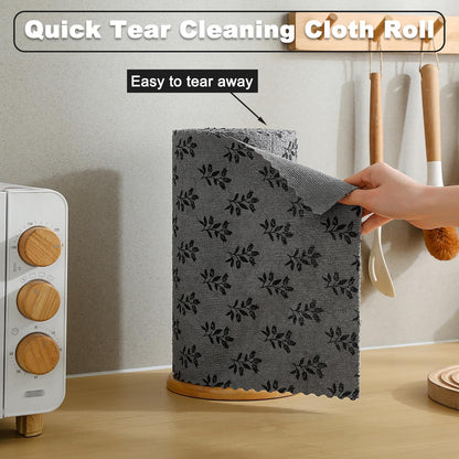 Microfiber Cleaning Cloth Roll,80 Pack Cleaning Towels,Lint Free Rags Paper Towels & Tear Away Reusable Towels,Washable Shop Rags Floral Wipe Cloth,Wash Cloths Dish Rags for Car Kitchen Window