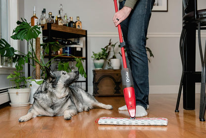 O-Cedar ProMist MAX Spray Mop, PMM with 3 Extra Refills, Red