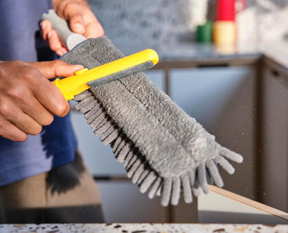 Joseph Joseph CleanTech 2-in-1 Glass Cleaner Shower Squeegee with Washable Microfiber Pad and Space-Saving Foldable Handle